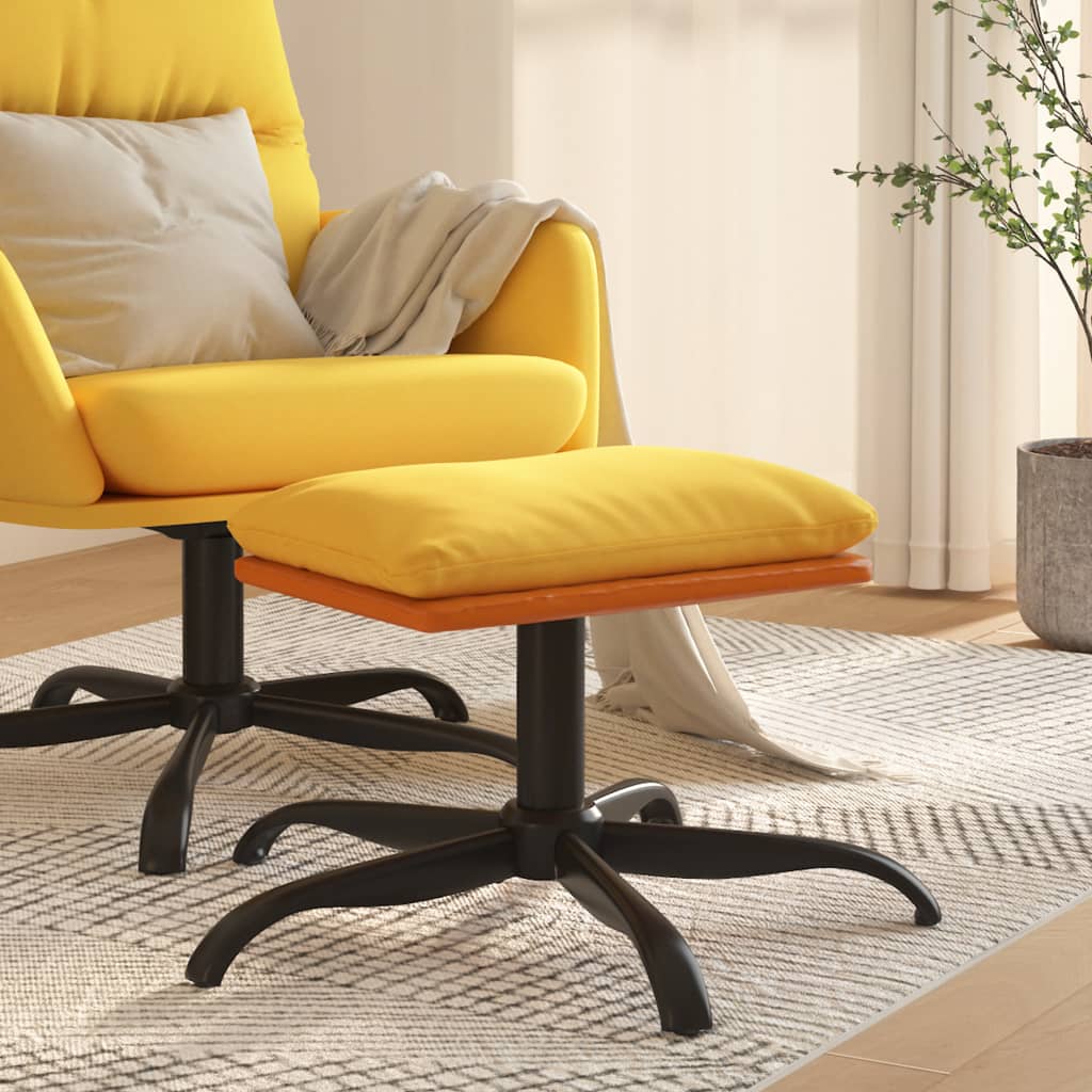 Repose-pied Jaune moutarde 60x60x36 cm Tissu et similicuir - XIOS