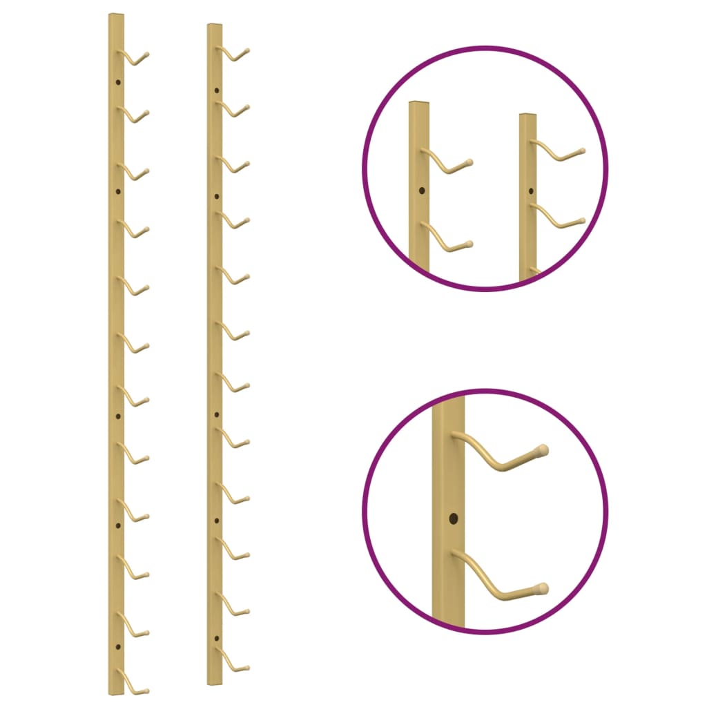 Casier à vin mural pour 12 bouteilles Doré Fer - XIOS