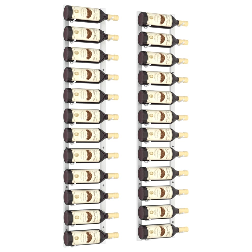 Casier à vin mural pour 12 bouteilles 2 pcs Blanc Fer - XIOS