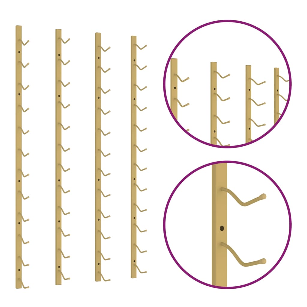 Casier à vin mural pour 12 bouteilles 2 pcs Doré Fer - XIOS