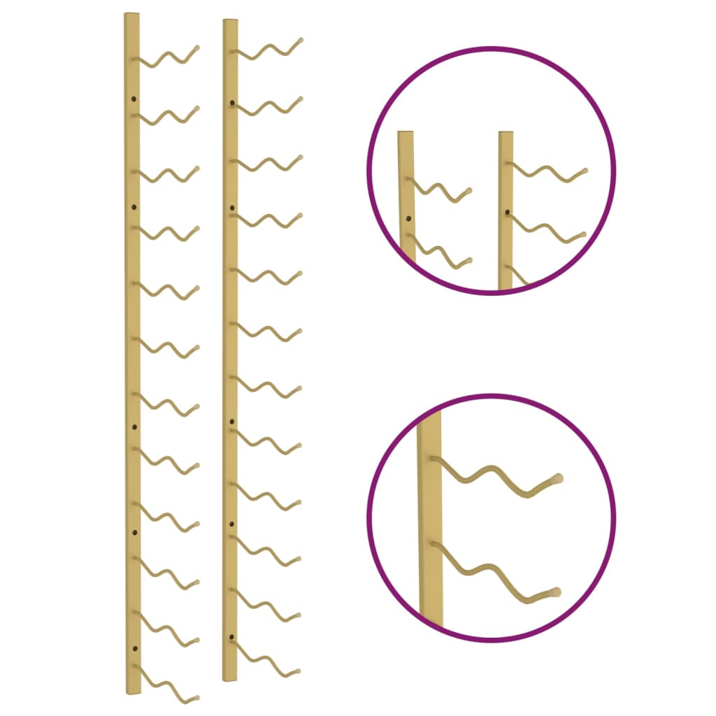 Casier à vin mural pour 24 bouteilles Doré Fer - XIOS