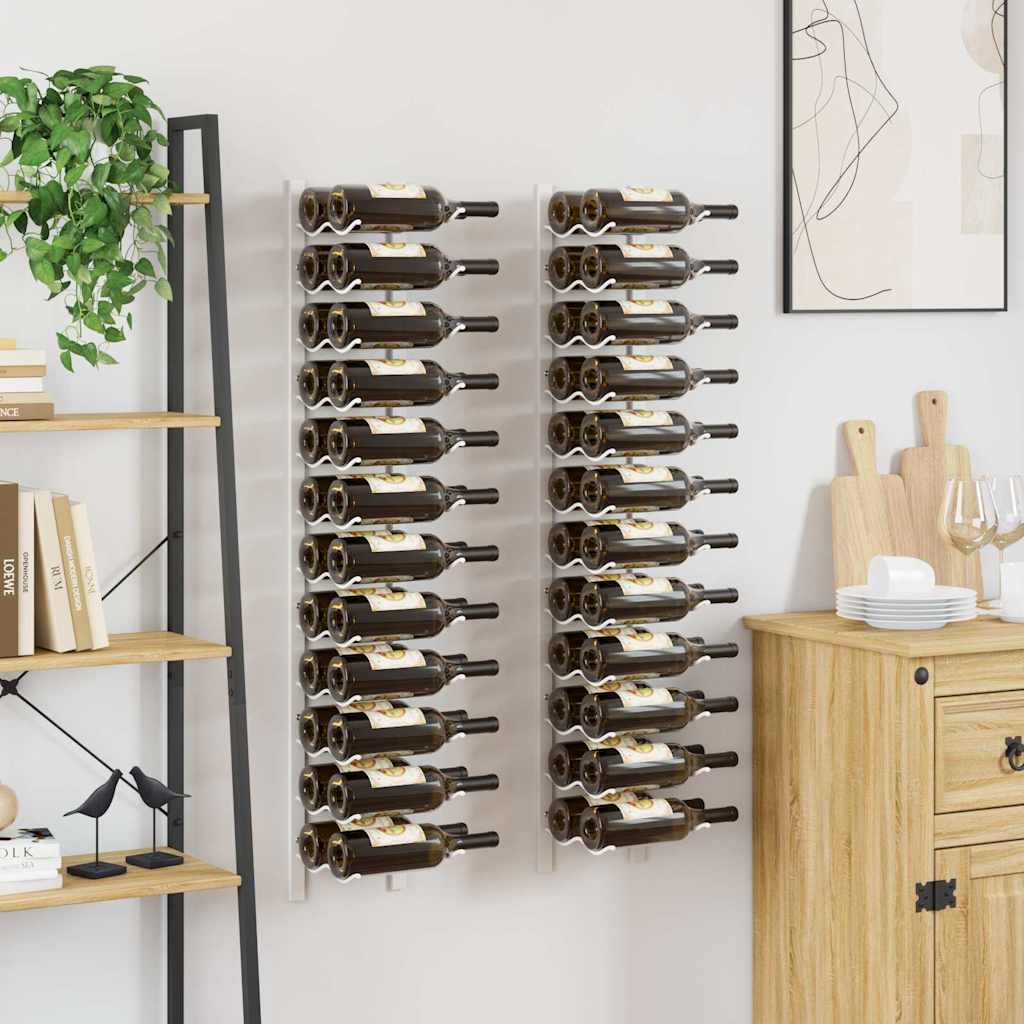 Casier à vin mural pour 24 bouteilles 2 pcs Blanc Fer - XIOS