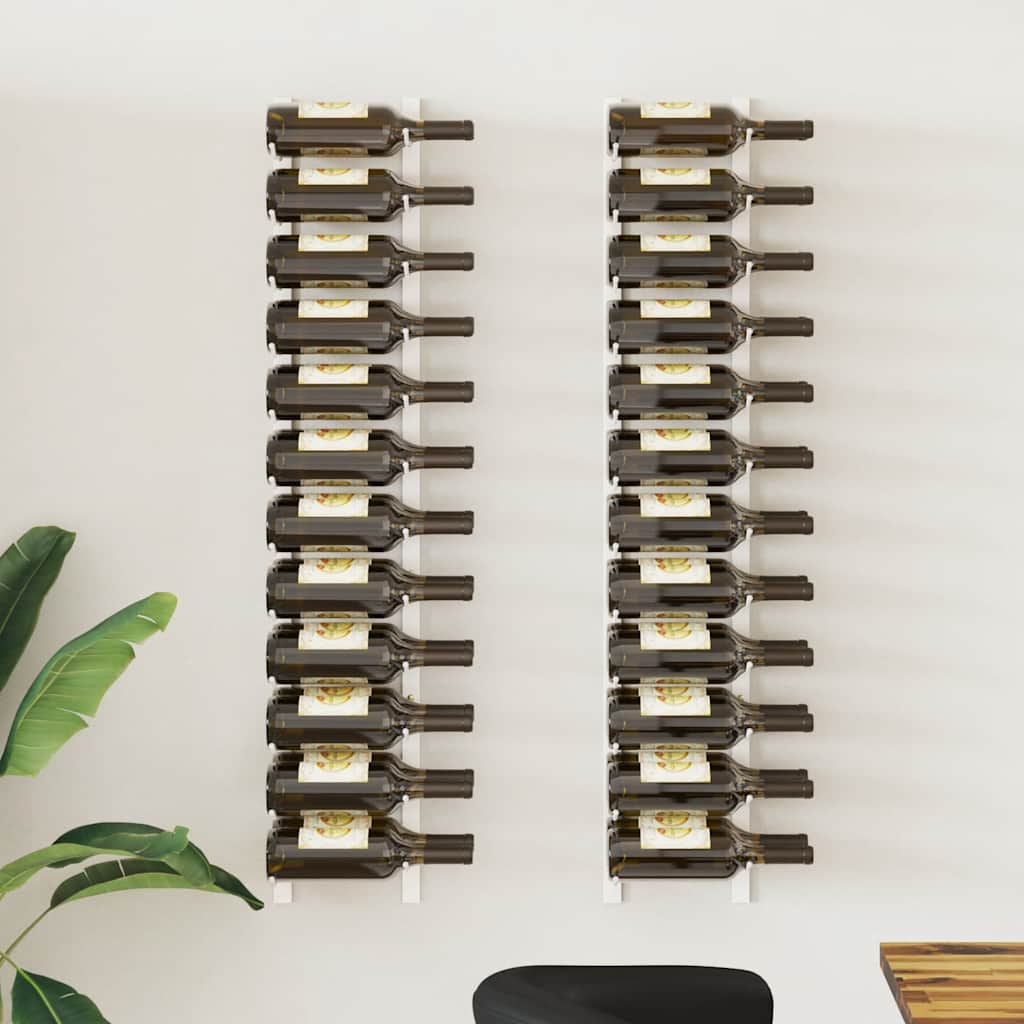 Casier à vin mural pour 24 bouteilles 2 pcs Blanc Fer - XIOS