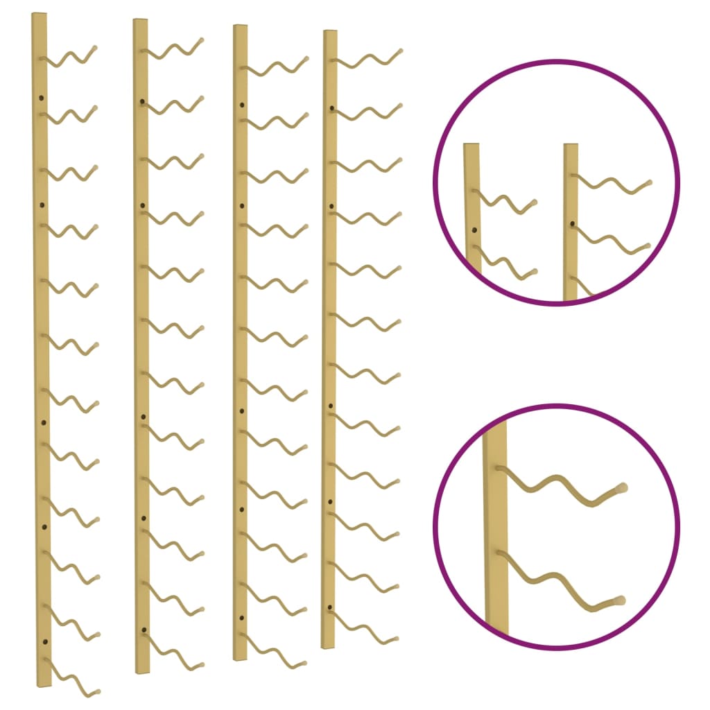 Casier à vin mural pour 24 bouteilles 2 pcs Doré Fer - XIOS
