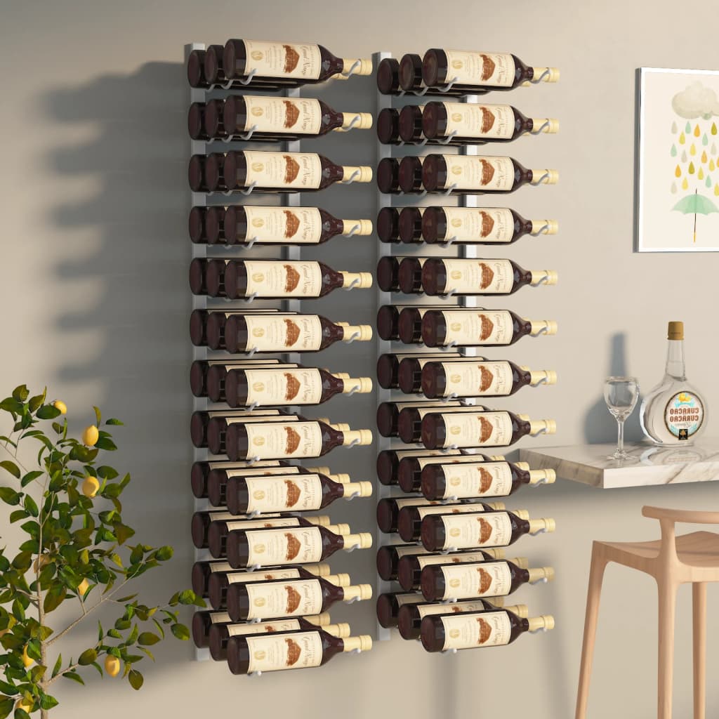 Casier à vin mural pour 36 bouteilles 2 pcs Blanc Fer - XIOS