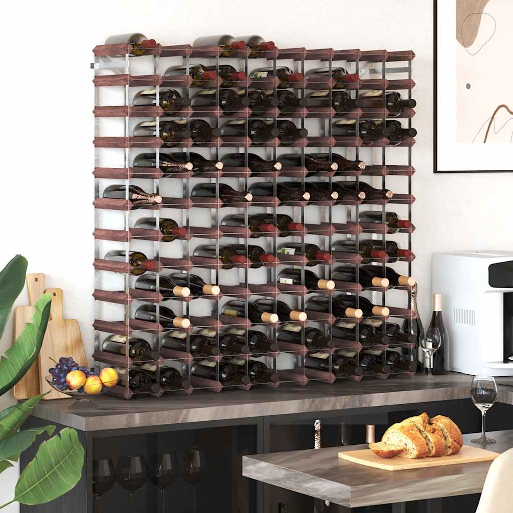Casier à bouteilles pour 120 bouteilles Marron Bois pin solide - XIOS