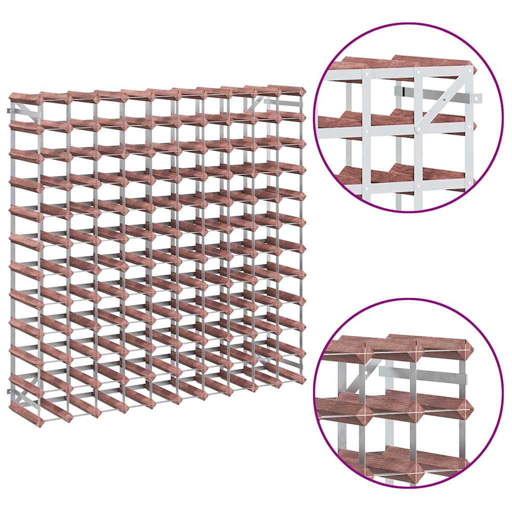 Casier à bouteilles pour 120 bouteilles Marron Bois pin solide - XIOS