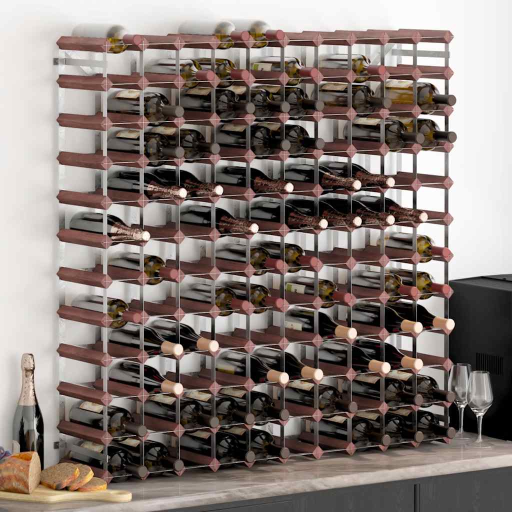 Casier à bouteilles pour 120 bouteilles Marron Bois pin solide - XIOS
