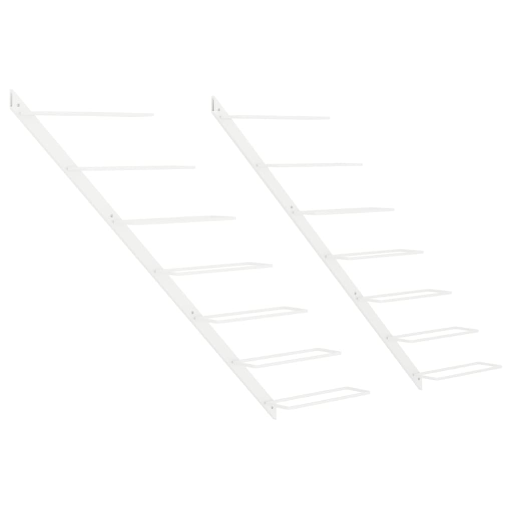 Casier à vin mural pour 7 bouteilles 2 pcs Blanc Métal - XIOS