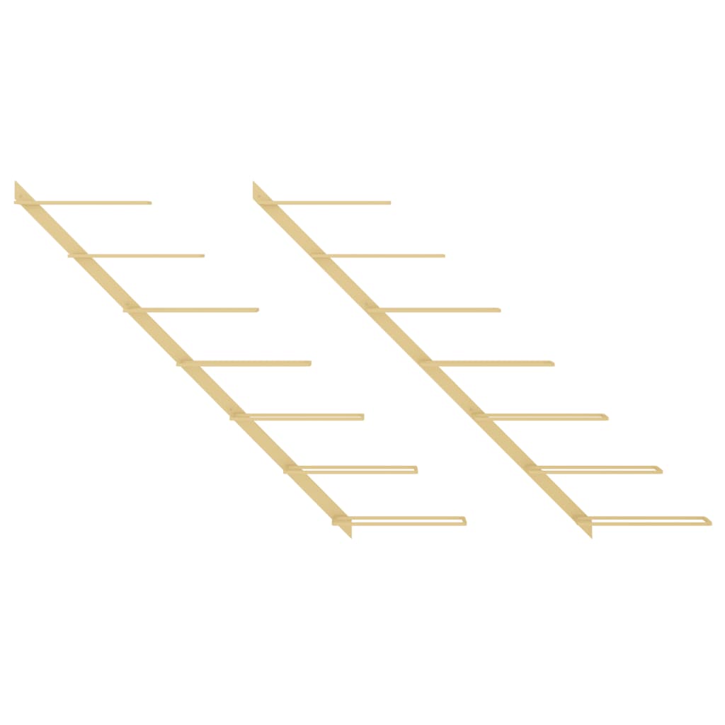 Casier à vin mural pour 7 bouteilles 2 pcs Doré Métal - XIOS