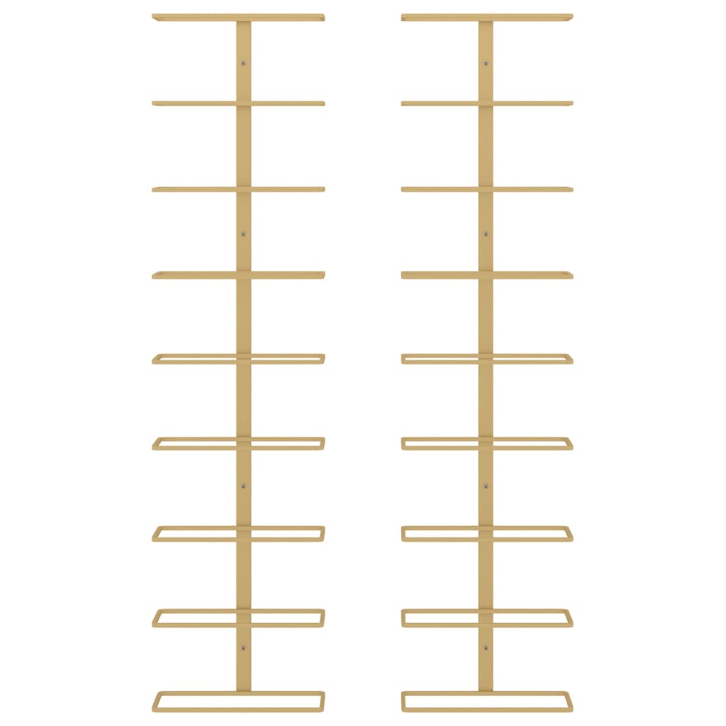 Casier à vin mural pour 9 bouteilles 2 pcs Doré Fer - XIOS