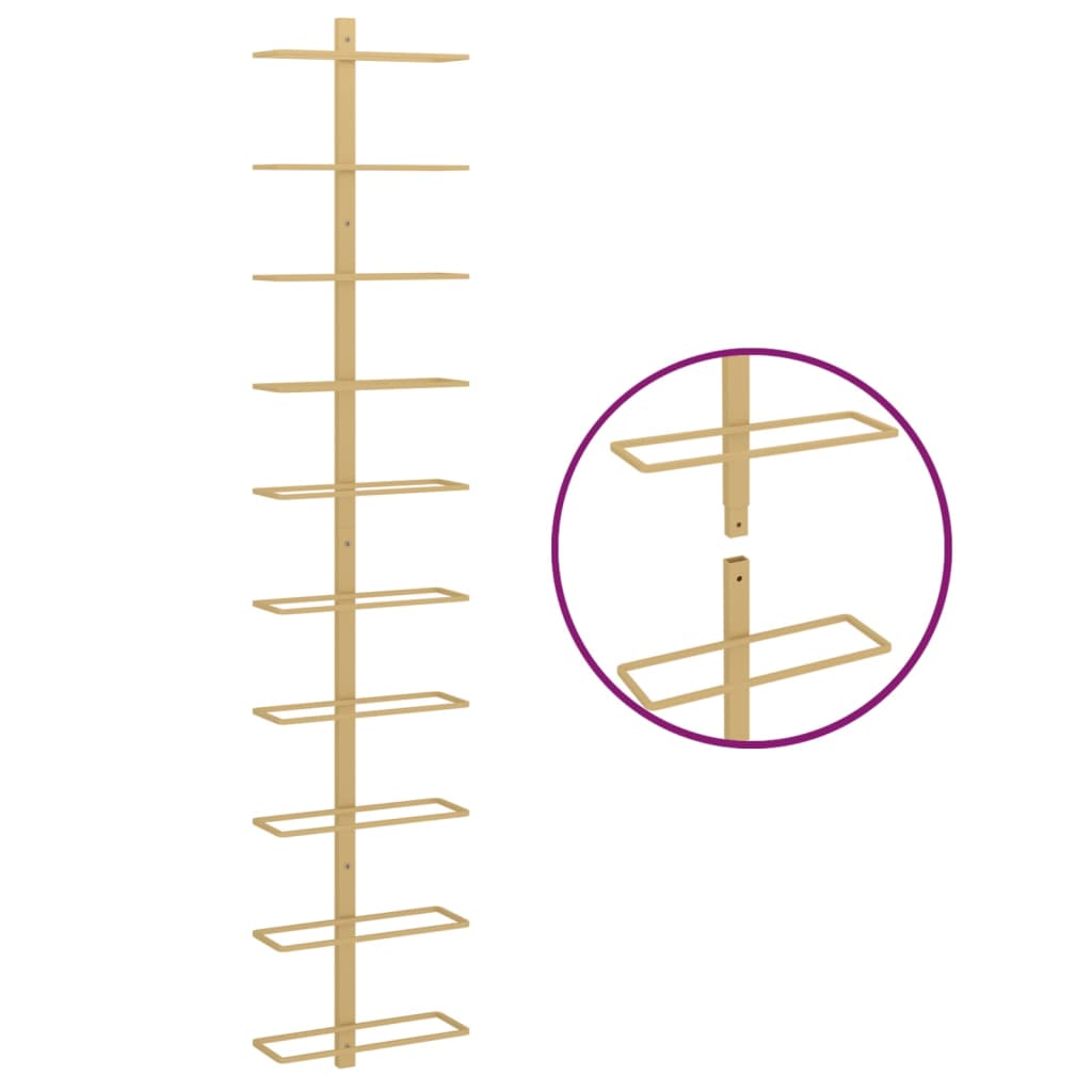 Casier à vin mural pour 10 bouteilles Doré Fer - XIOS