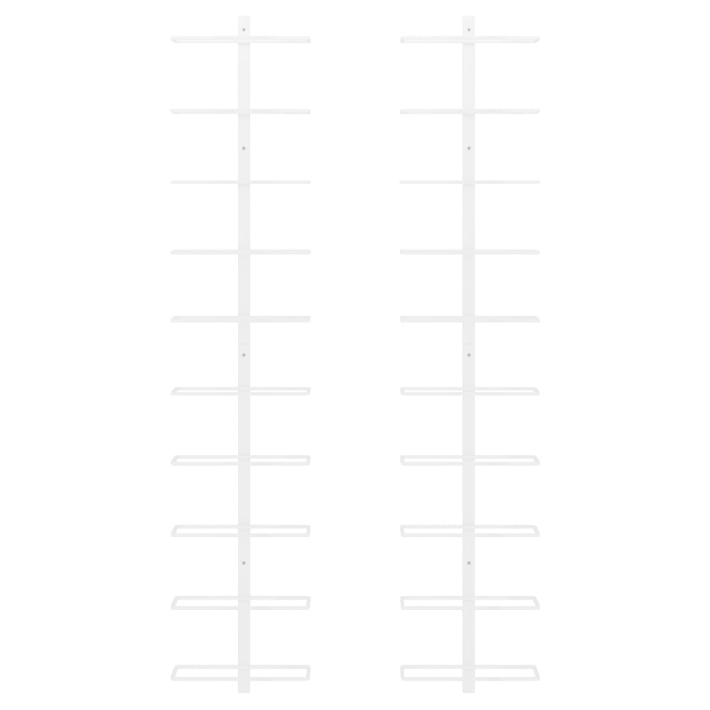 Casier à vin mural pour 10 bouteilles 2 pcs Blanc Métal - XIOS