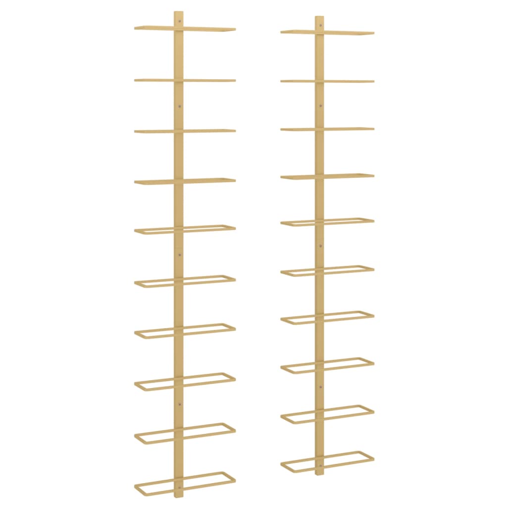 Casier à vin mural pour 10 bouteilles 2 pcs Doré Métal - XIOS