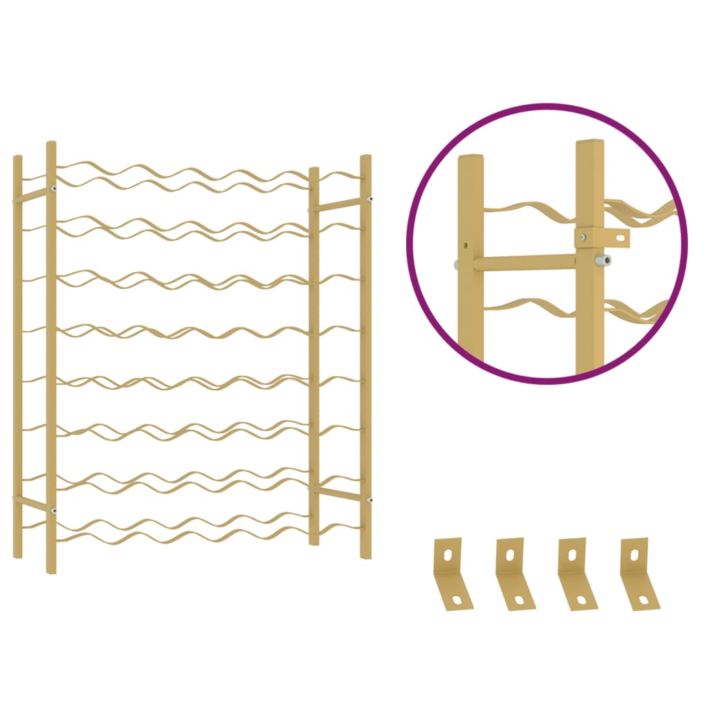 Casier à bouteilles pour 48 bouteilles Doré Métal - XIOS