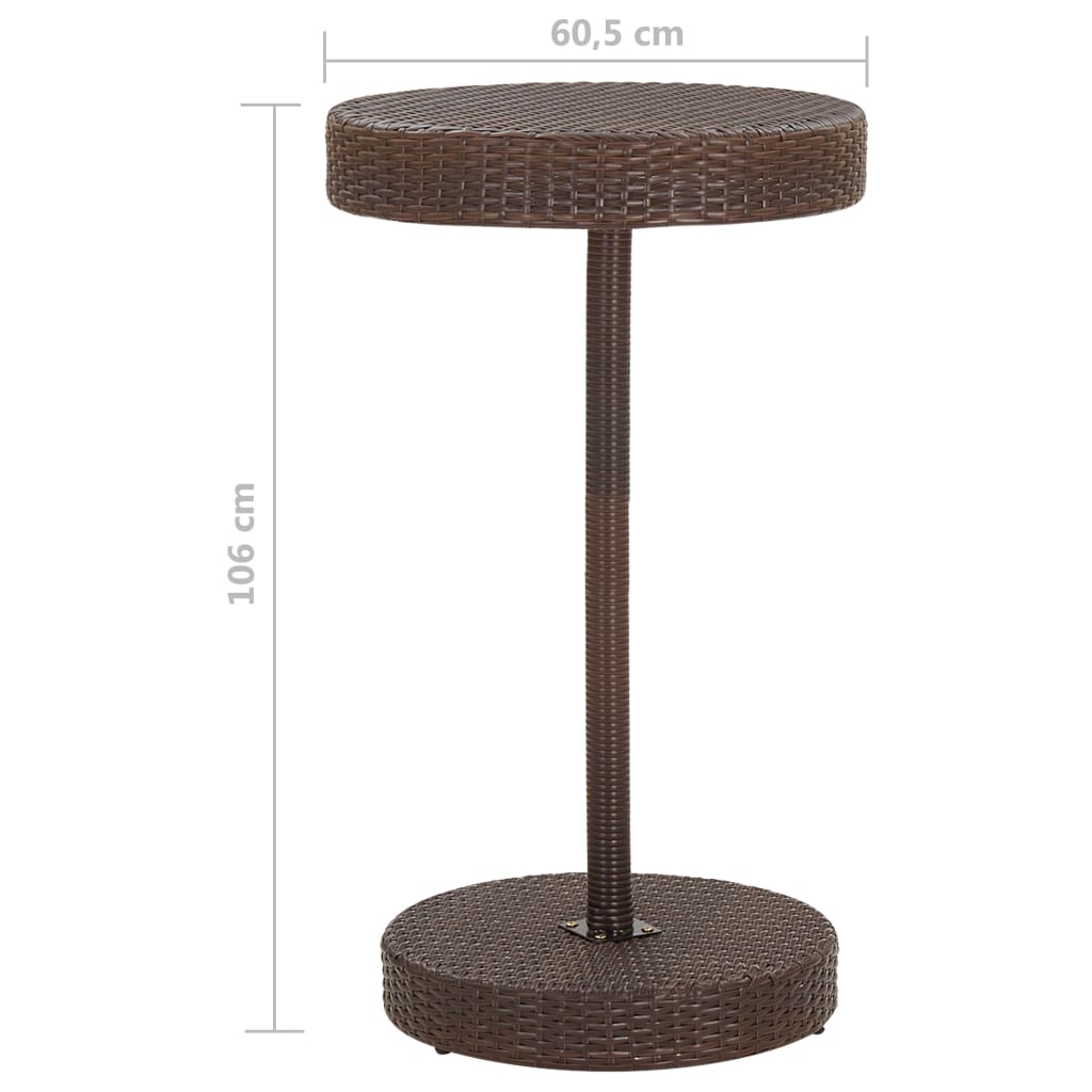 Meubles de bar de jardin 3pcs et coussins Résine tressée Marron