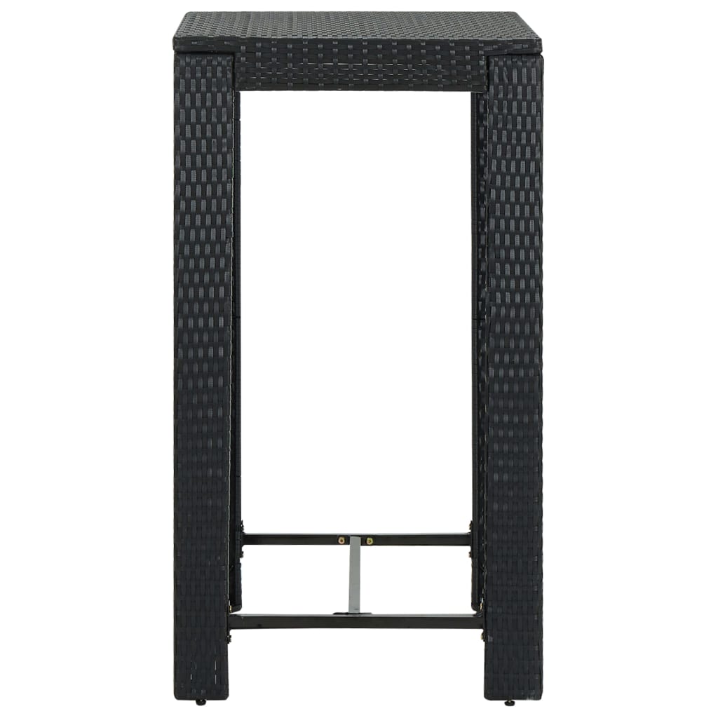 Ensemble de bar de jardin 5 pcs et coussins Résine tressée Noir
