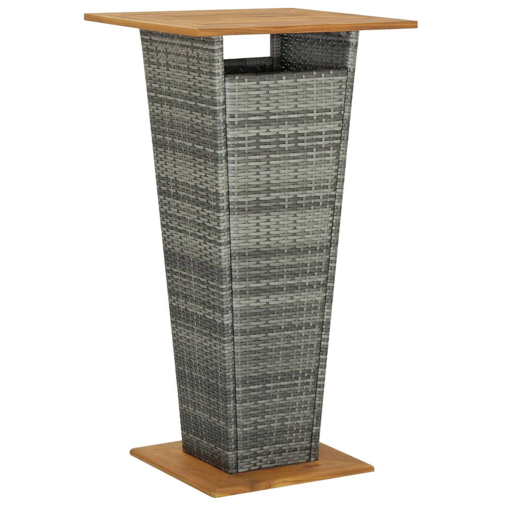 Ensemble de bar de jardin 5 pcs et coussins Résine tressée Gris