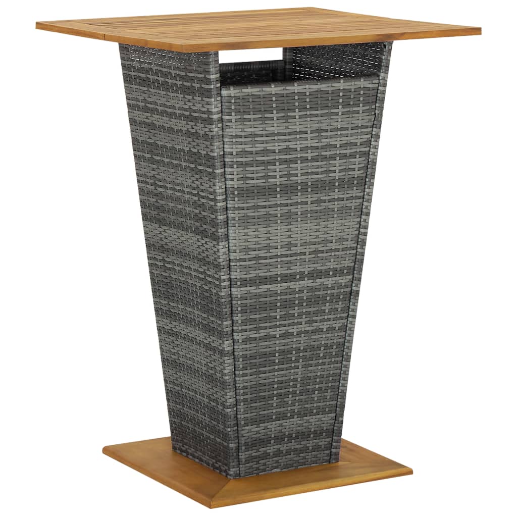 Ensemble de bar de jardin 5 pcs et coussins Résine tressée Gris