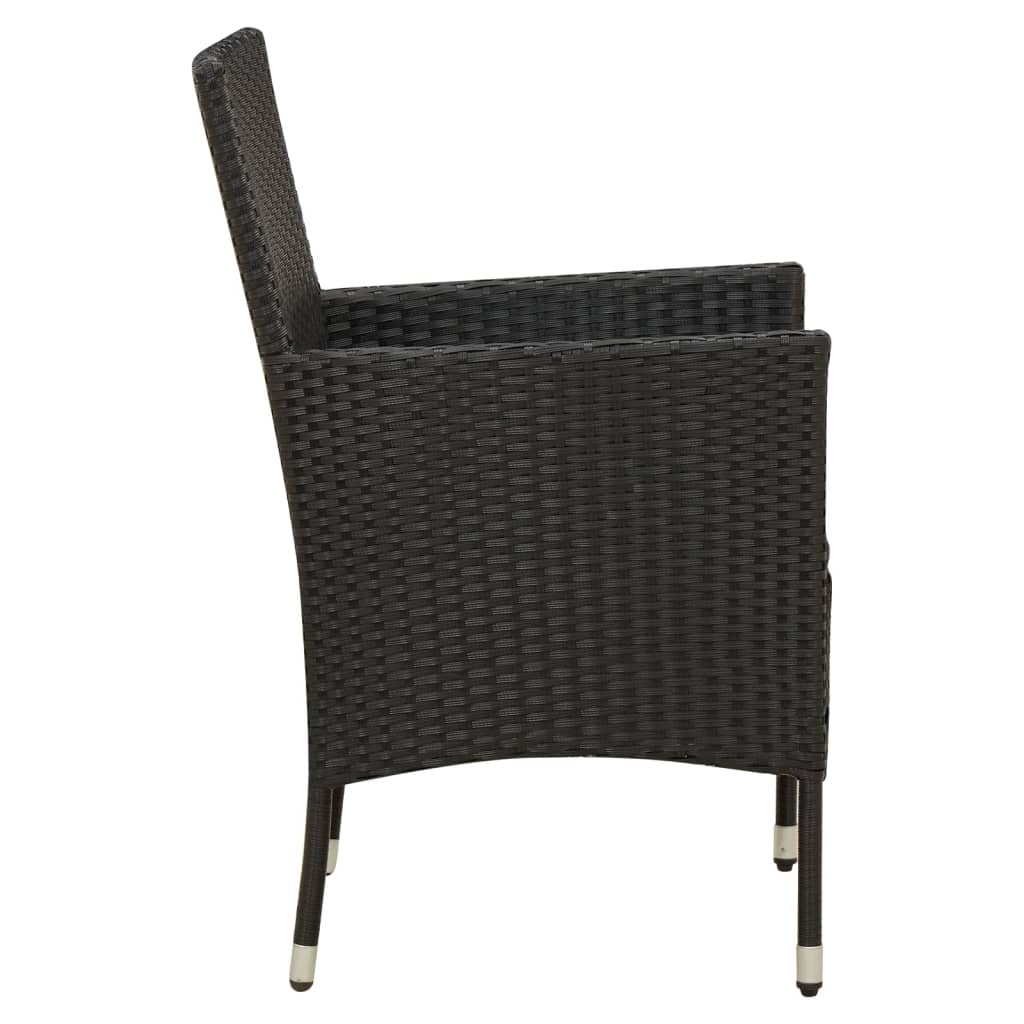 Salon de jardin 7 pcs avec coussins résine tressée noir
