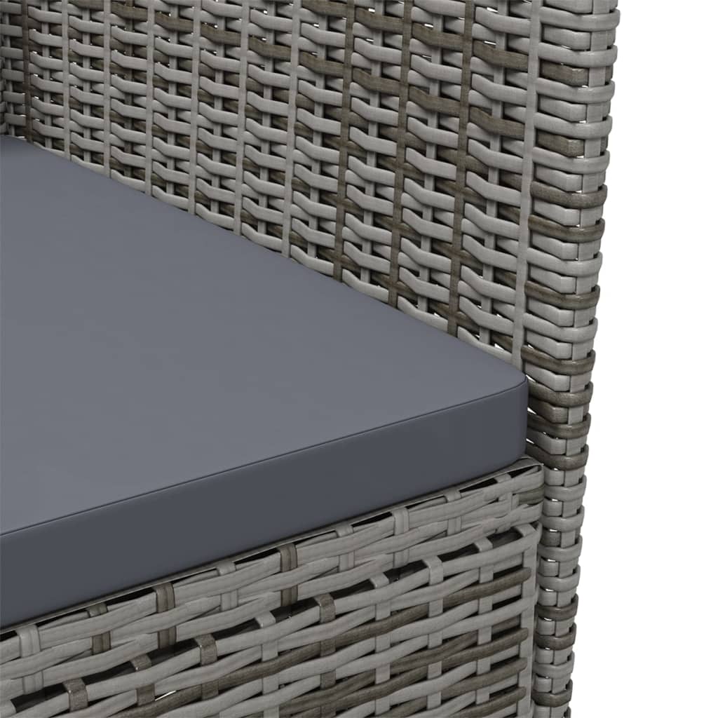 Ensemble à manger d'extérieur 3pcs coussins gris résine tressée