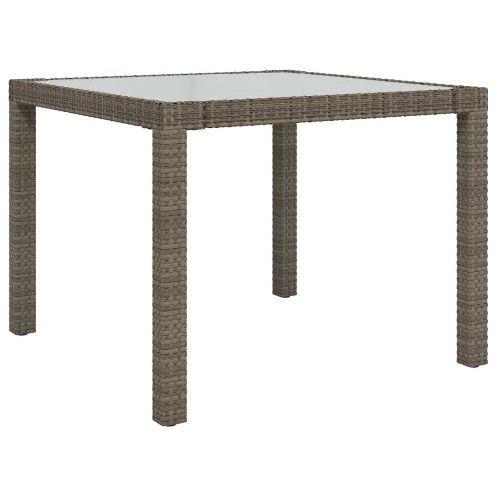 Ensemble à manger d'extérieur 3pcs coussins gris résine tressée