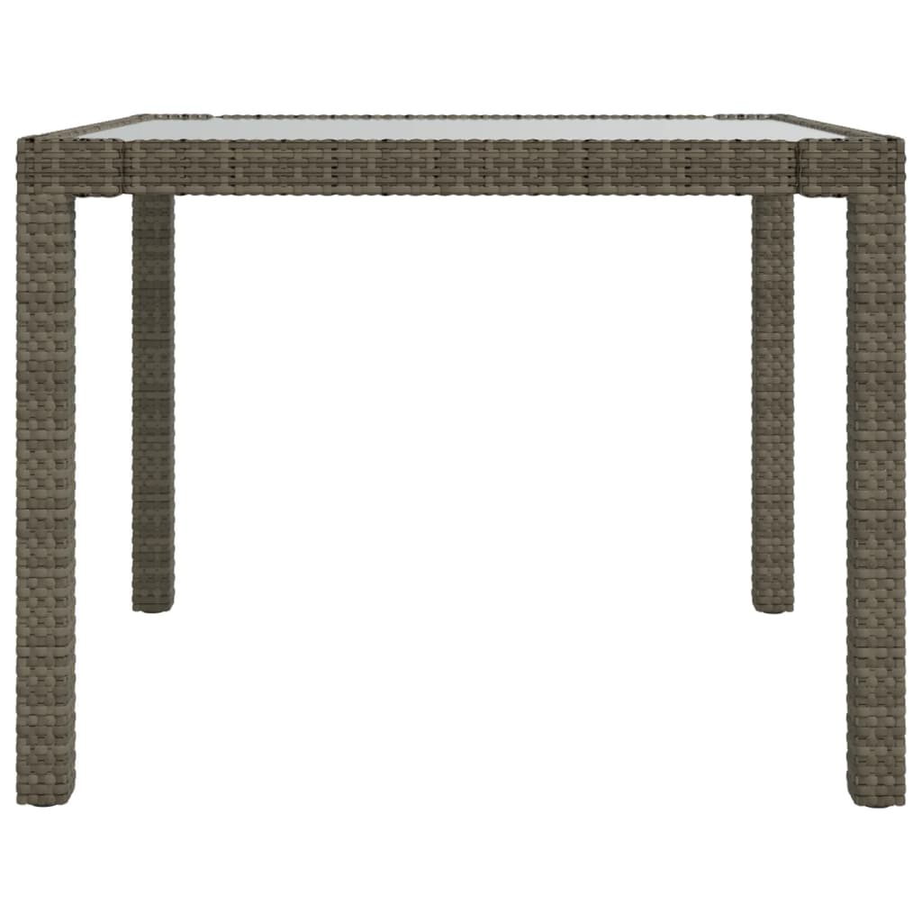Ensemble à manger d'extérieur 3pcs coussins gris résine tressée