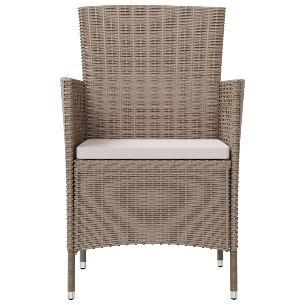 Ensemble à manger d'extérieur 3 pcs et coussins Résine tressée