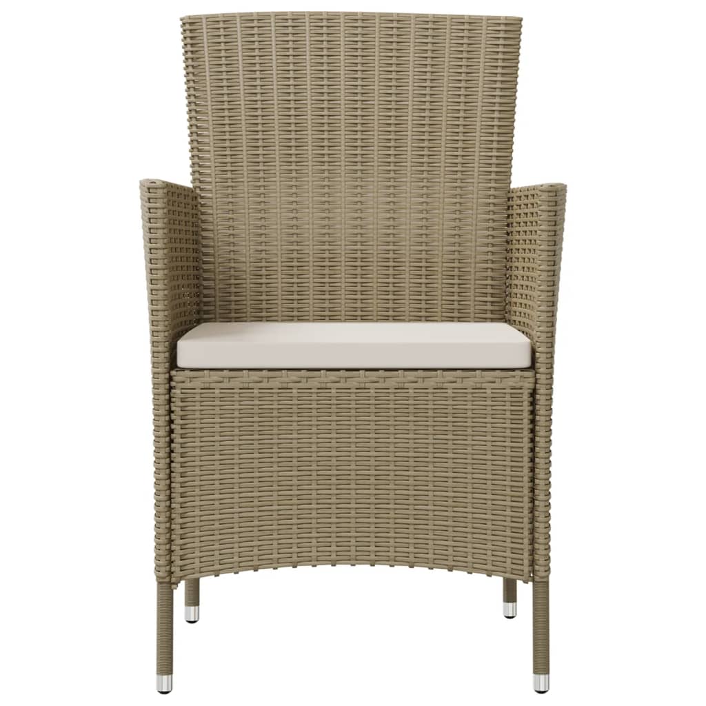 Ensemble à dîner de jardin 9 pcs coussins Résine tressée Beige - XIOS