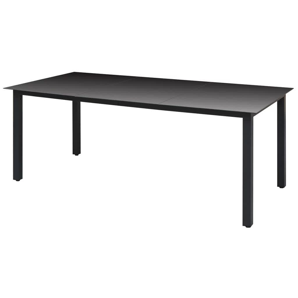 Ensemble à manger de jardin coussins 9pcs Résine tressée Noir