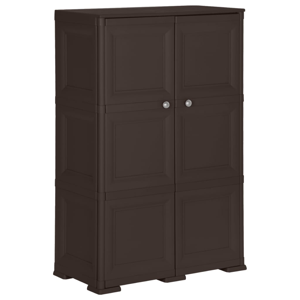 Armoire en plastique 79x43x125 cm Design de bois Marron - XIOS