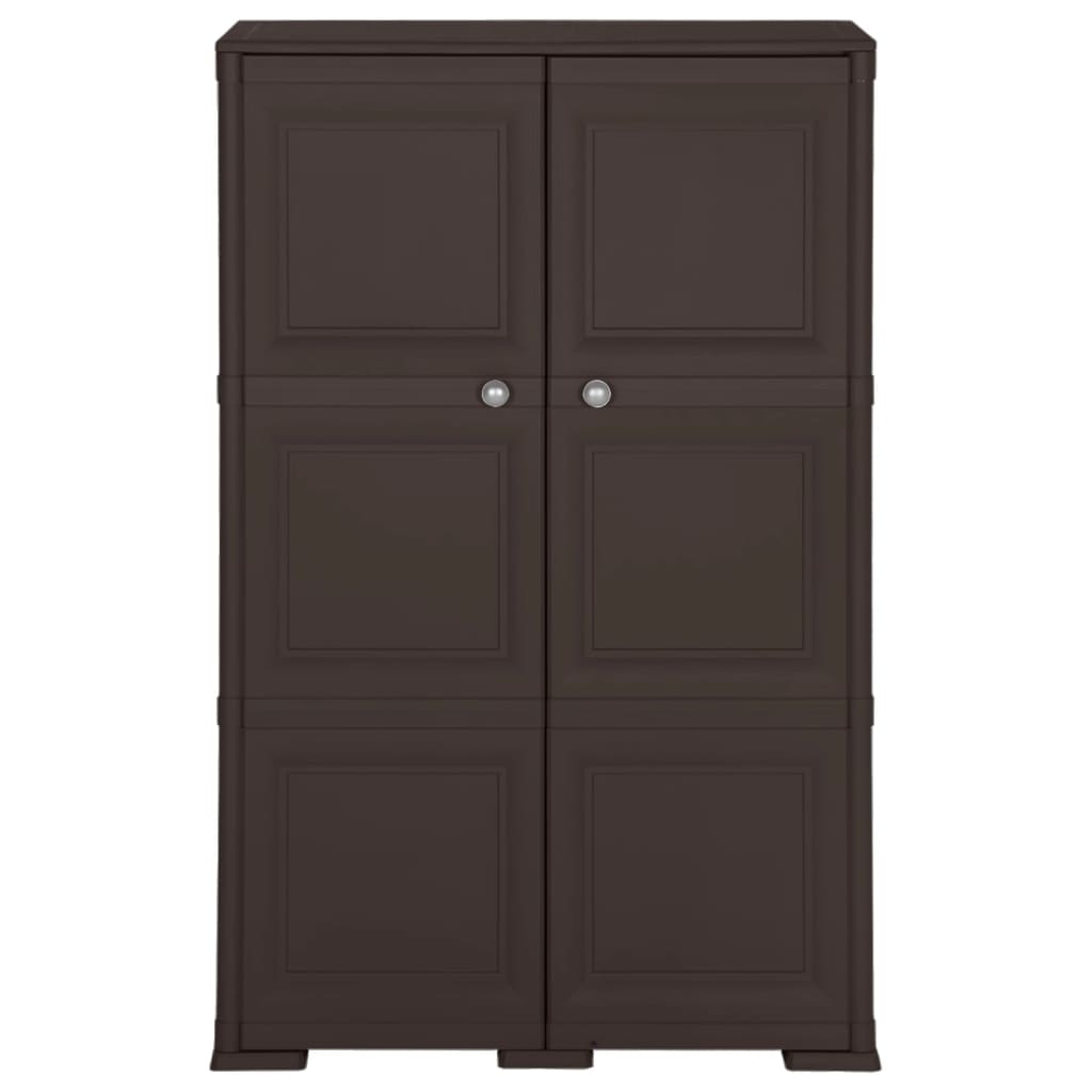 Armoire en plastique 79x43x125 cm Design de bois Marron - XIOS