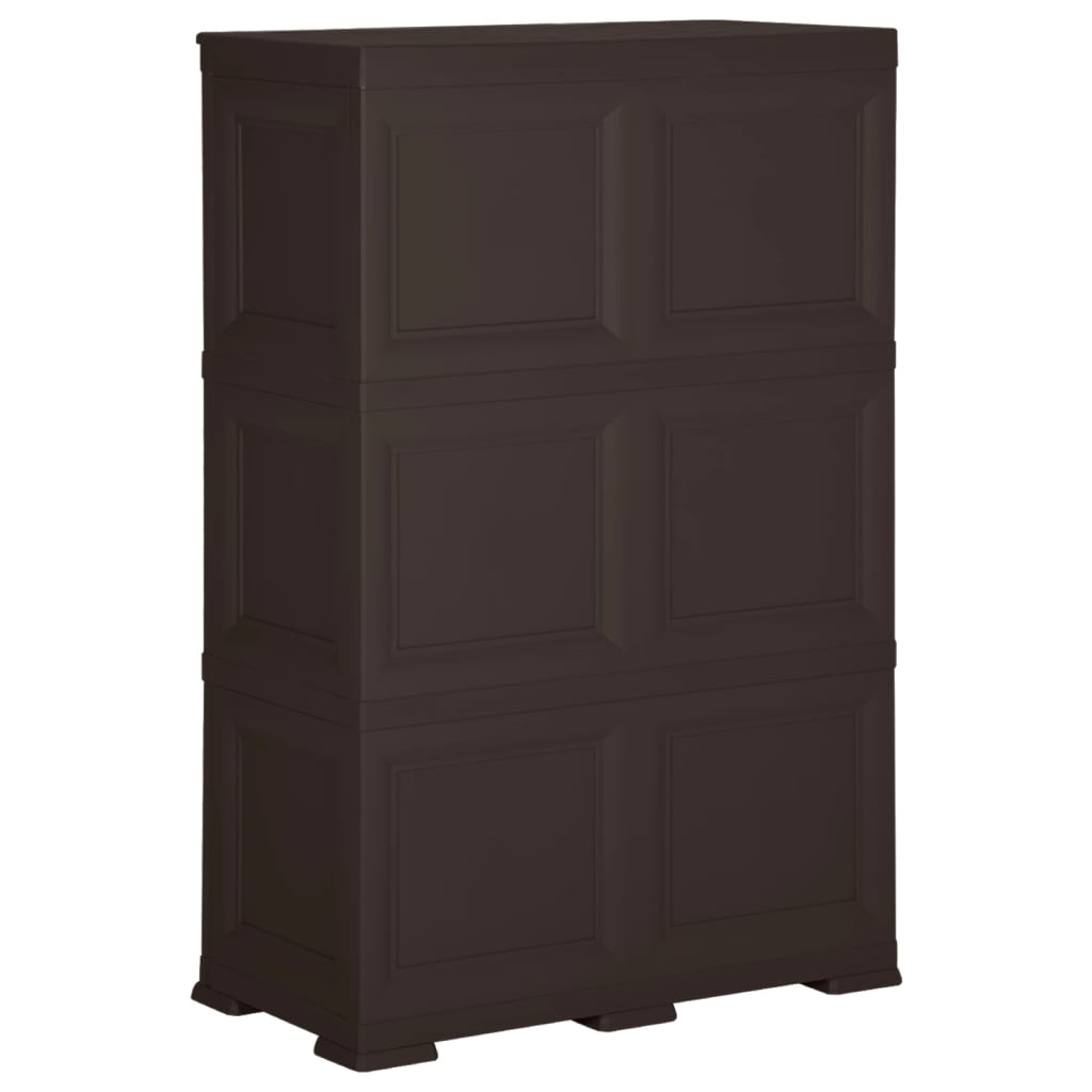 Armoire en plastique 79x43x125 cm Design de bois Marron - XIOS