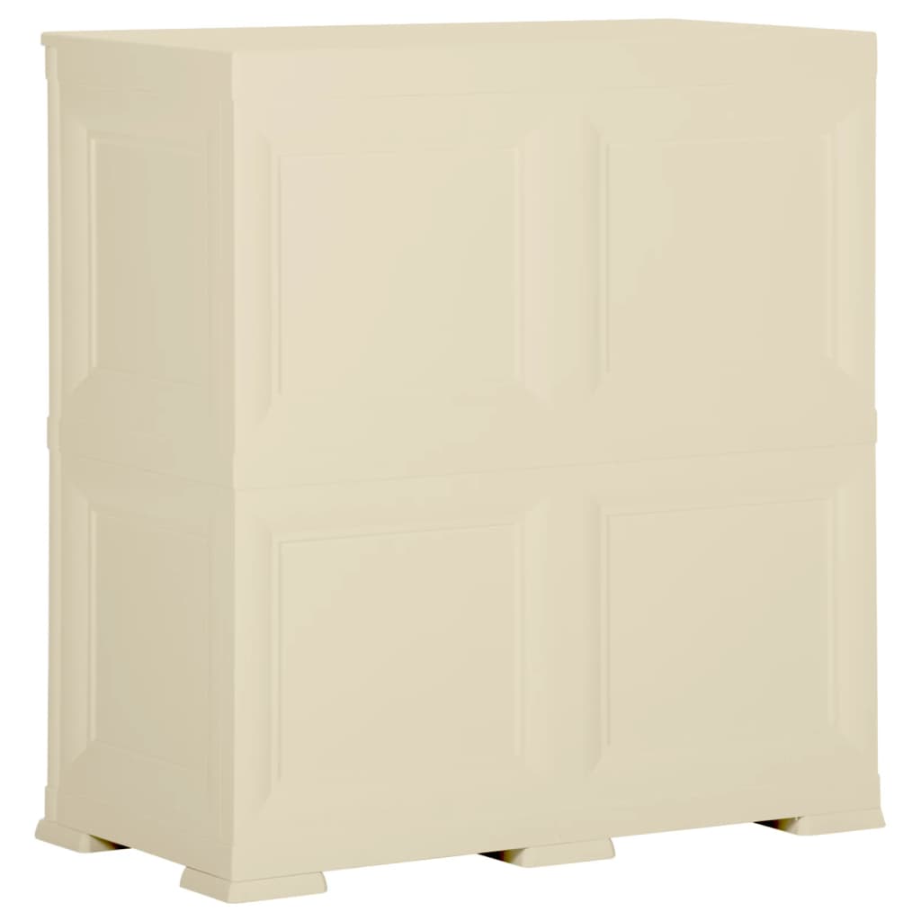 Armoire plastique 79x43x85,5 cm design de bois blanc angora - XIOS