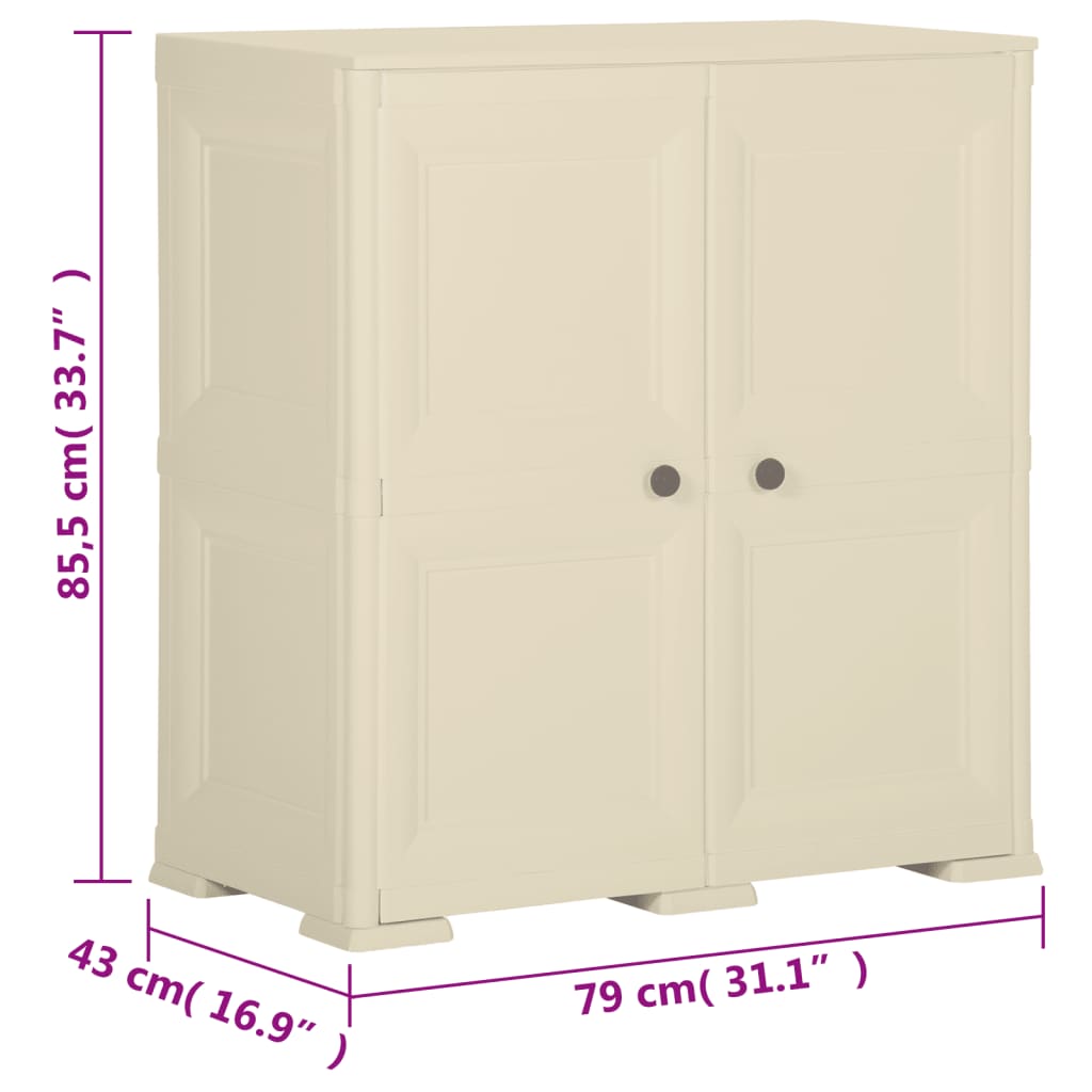 Armoire plastique 79x43x85,5 cm design de bois blanc angora - XIOS