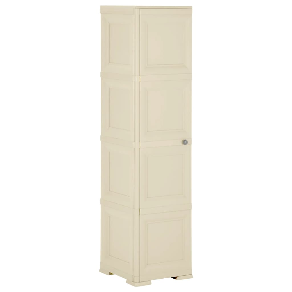 Armoire plastique 40x43x164 cm design de bois blanc angora - XIOS
