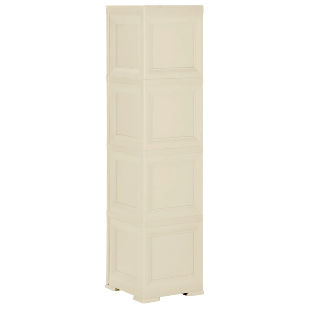 Armoire plastique 40x43x164 cm design de bois blanc angora - XIOS