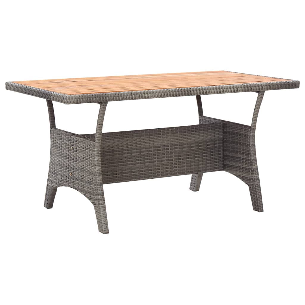 Ensemble à manger de jardin 3 pcs Résine tressée bois d'acacia