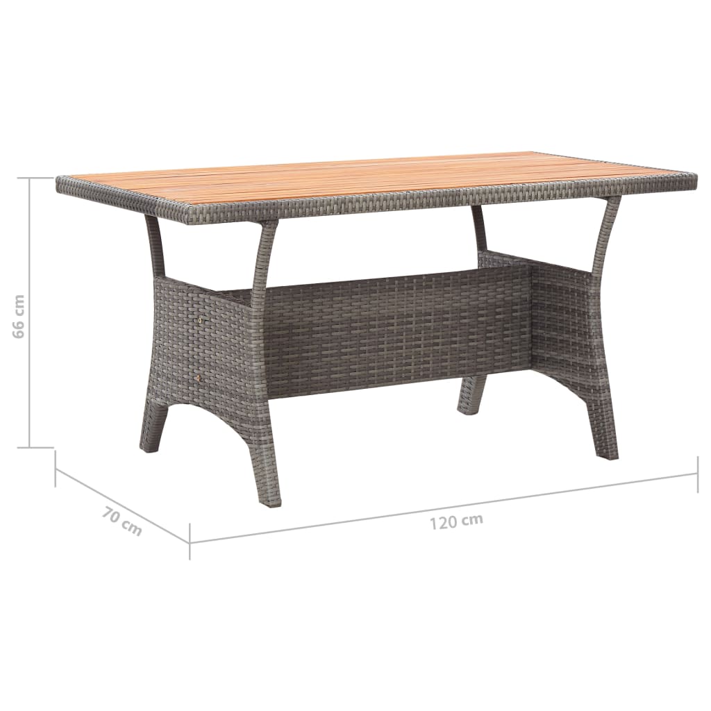 Ensemble à manger de jardin 3 pcs Résine tressée bois d'acacia