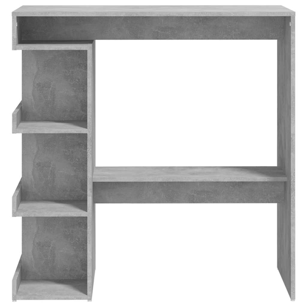 Table de bar étagère de rangement Gris béton Bois d'ingénierie - XIOS