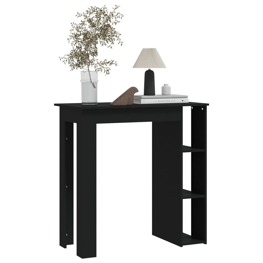 Table de bar avec étagère Noir 102x50x103,5cm Bois d'ingénierie - XIOS