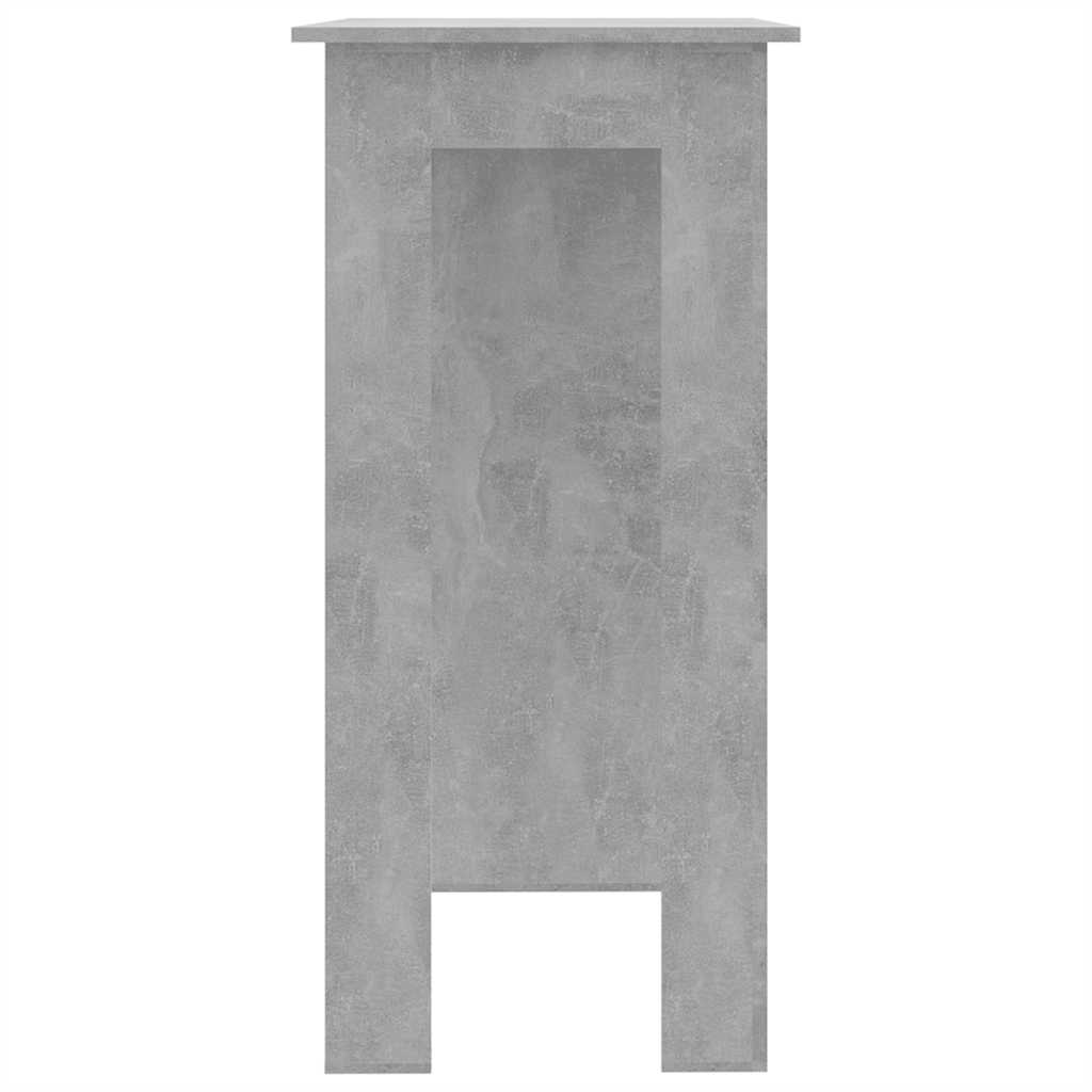 Table de bar avec étagère Gris béton Bois d'ingénierie