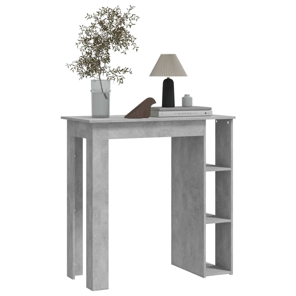 Table de bar avec étagère Gris béton Bois d'ingénierie - XIOS