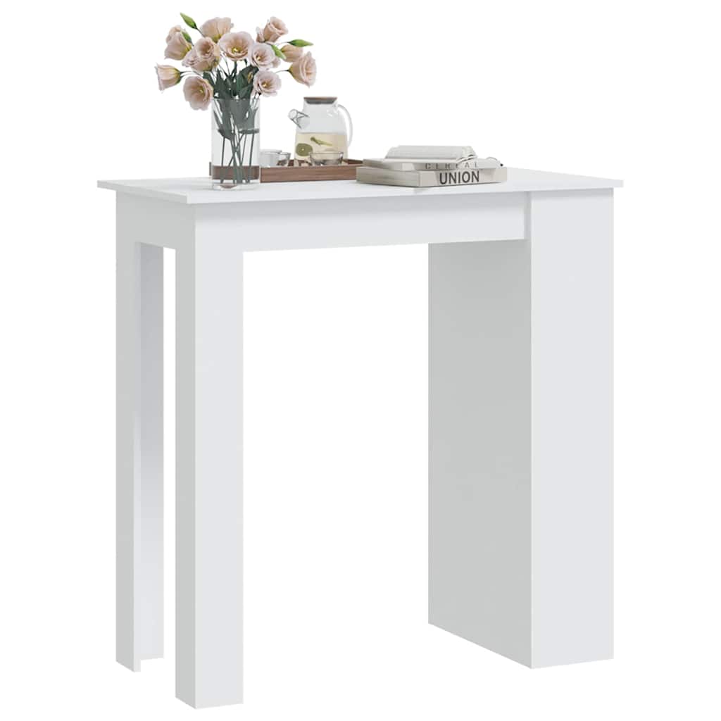 Table de bar rangement Blanc 102x50x103,5 cm Bois d'ingénierie - XIOS