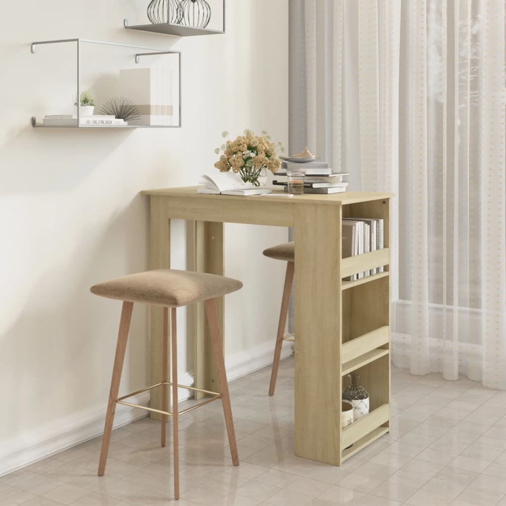 Table de bar avec rangement Chêne sonoma 102x50x103,5 cm - XIOS
