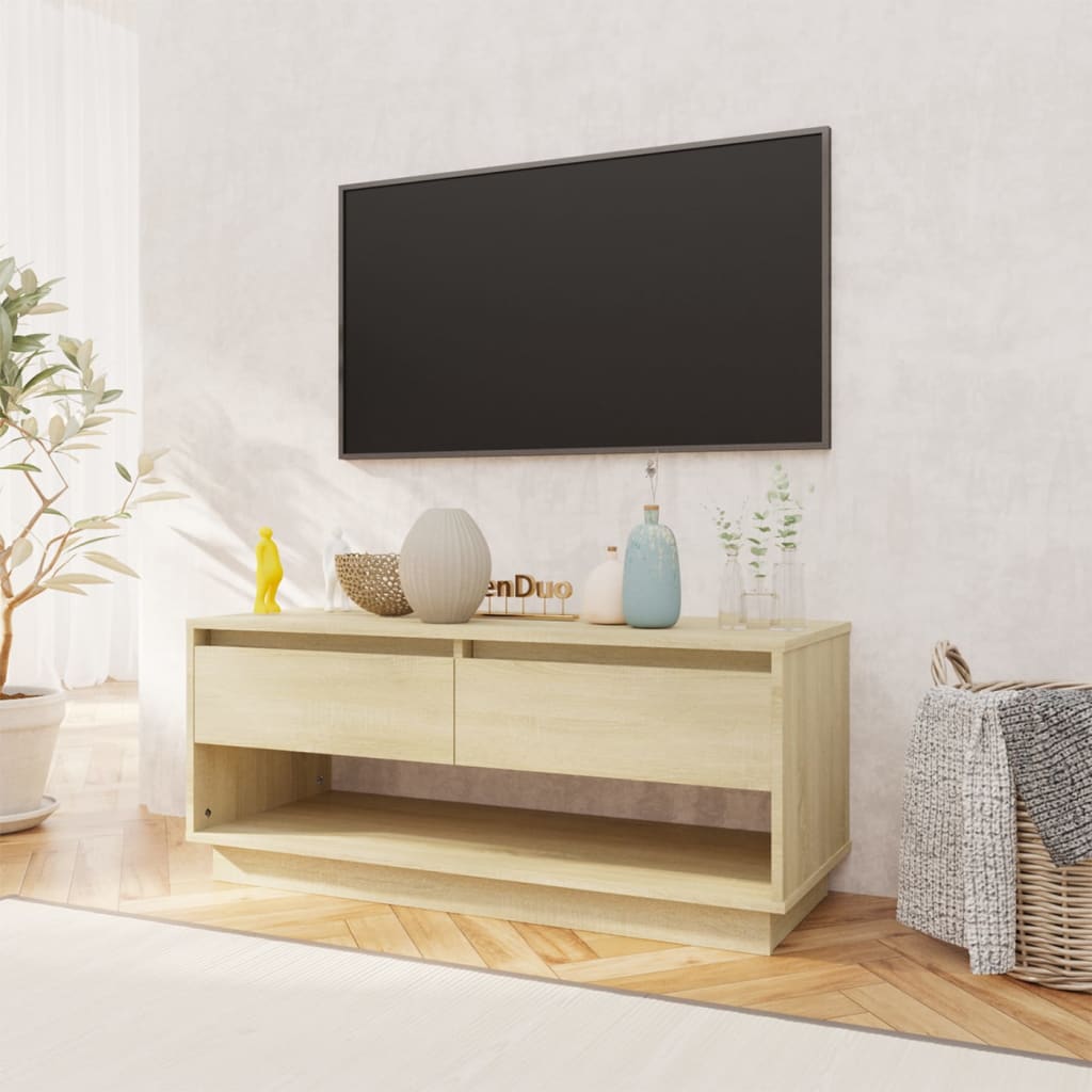 Meuble TV chêne sonoma 102x41x44 cm bois d'ingénierie - XIOS