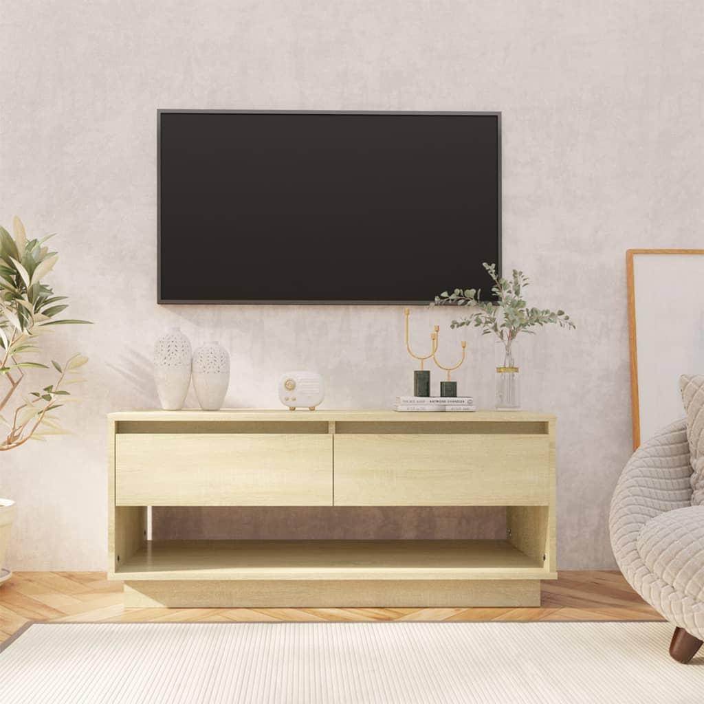Meuble TV chêne sonoma 102x41x44 cm bois d'ingénierie - XIOS