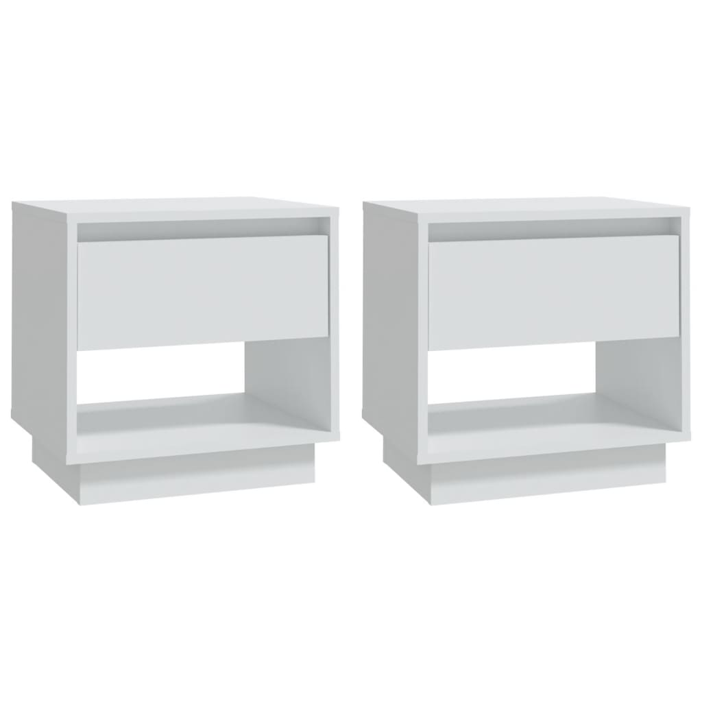 Tables de chevet 2 pcs Blanc 45x34x44 cm bois d'ingénierie - XIOS