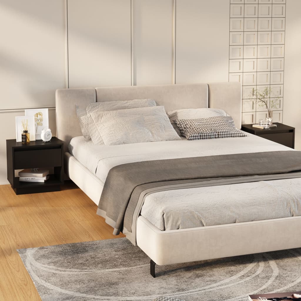 Tables de chevet 2 pcs Noir 45x34x44 cm bois d'ingénierie - XIOS