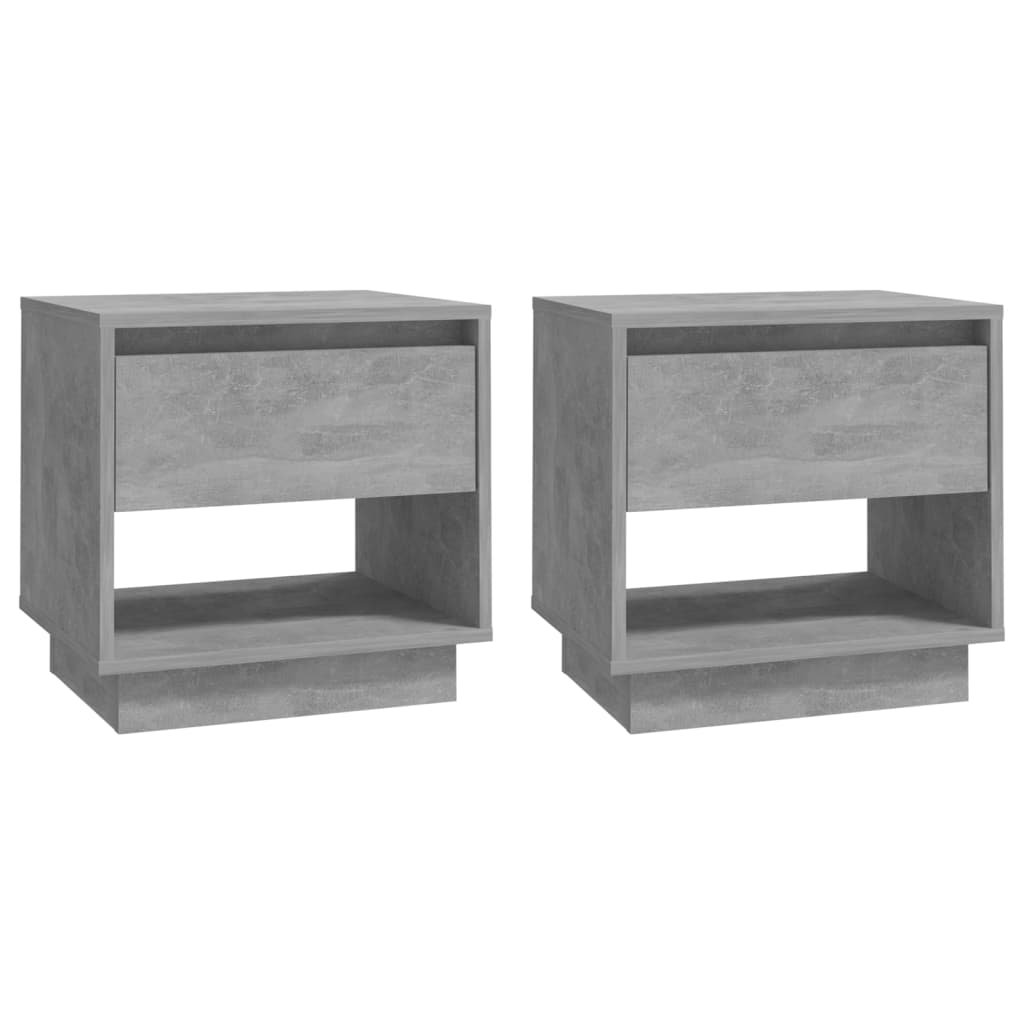 Tables de chevet 2 pcs Gris béton 45x34x44 cm Bois d'ingénierie - XIOS